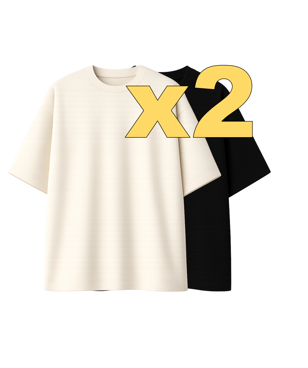 Pack Oversize BlacknWhite x2 (330gr)